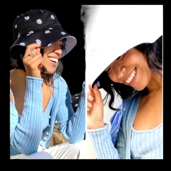 ALICE + OLIVIA by Stacey Bendet Daisy Reversible Bucket Hat - Picture 1 of 10